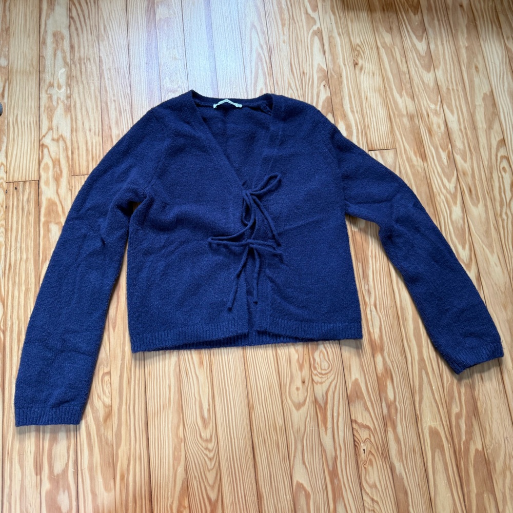 Abercrombie & Fitch Navy Front Tie Sweater